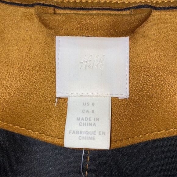 H&M Brown Biker Faux Suede Jacket(Size 8) - Picture 4 of 8